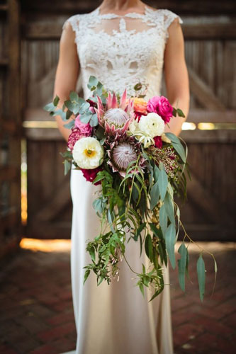 small cascading bridal bouquets