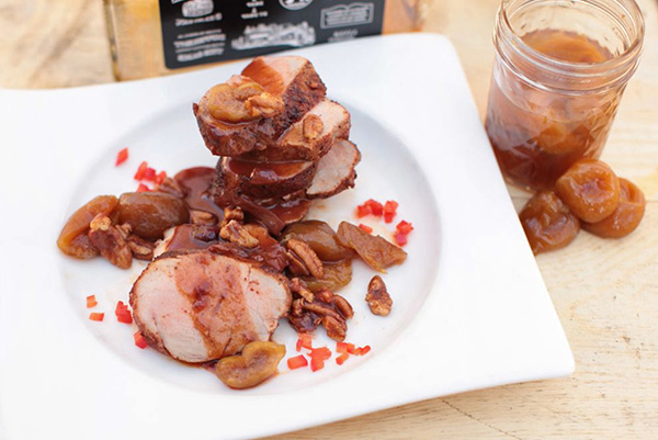 sliced pork tenderloin with bourbon barbeque sauce